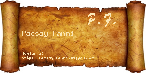 Pacsay Fanni névjegykártya
